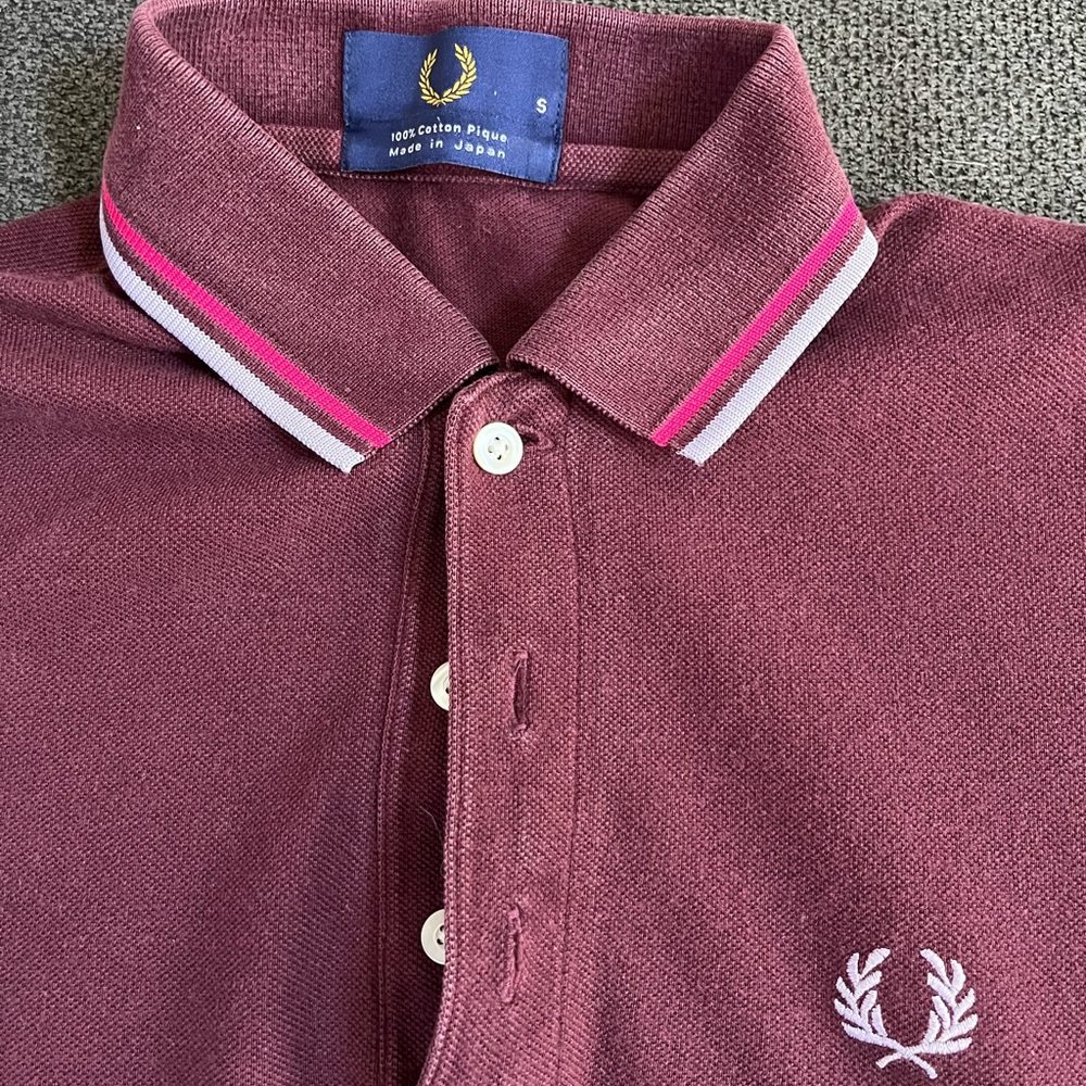 Fred Perry Red Polo Shirt with Twin-Tipped Collar